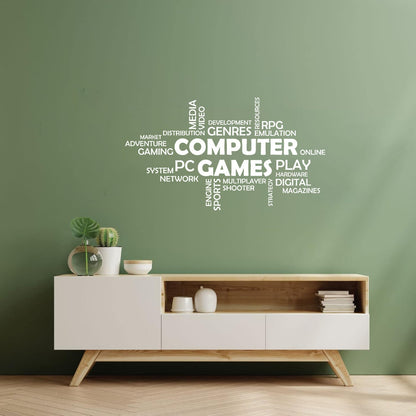 Mural And Wall Vinyl Decal World Cloud Media Computer Online Video Market Equipped With Transfer Film Kit