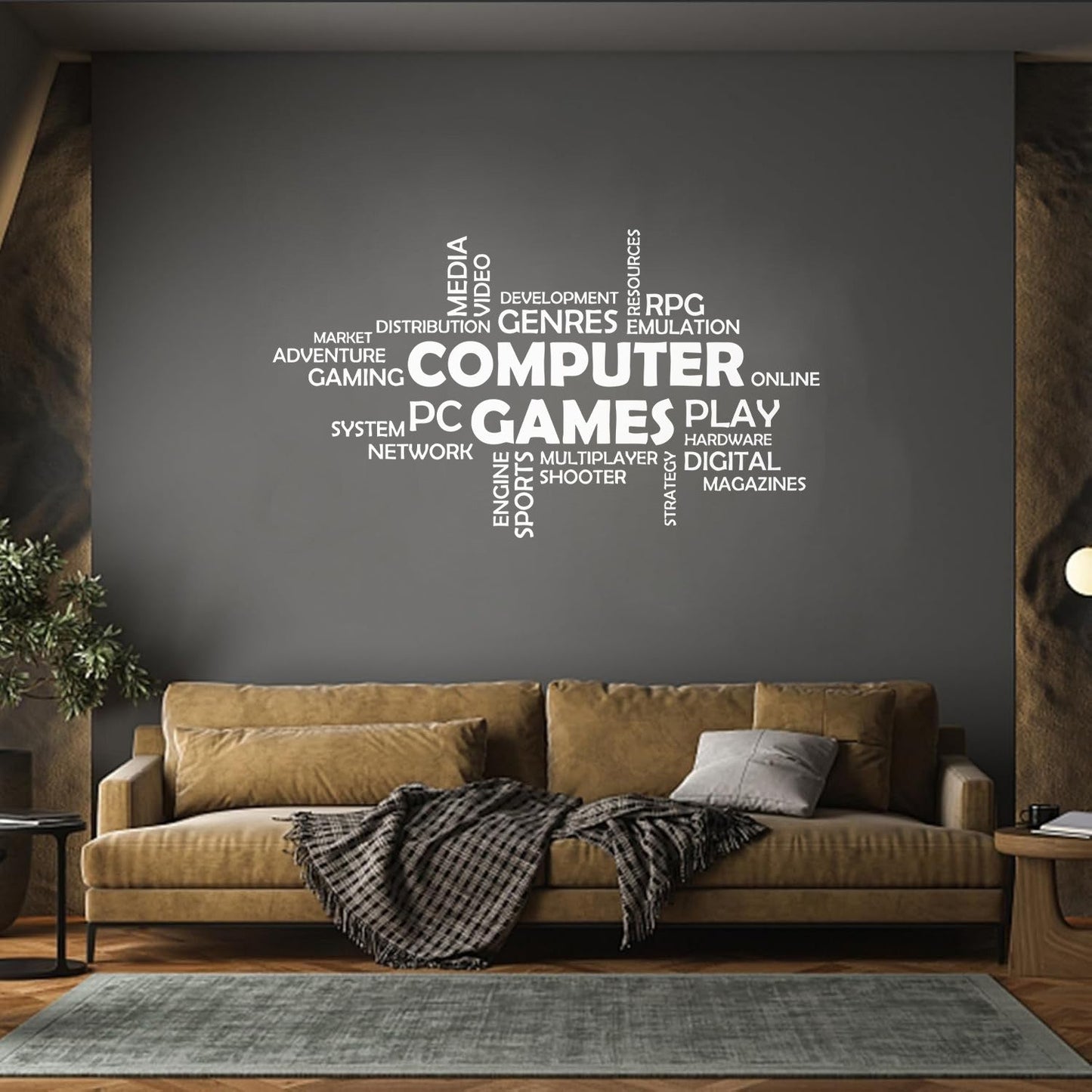 Mural And Wall Vinyl Decal World Cloud Media Computer Online Video Market Equipped With Transfer Film Kit