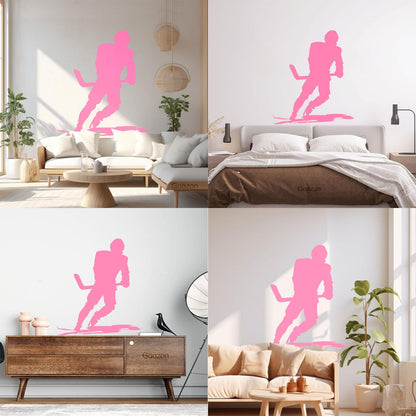 Wall Vinyl Sticker Decor Sports Ice Hockey Player Skates Extreme Game Art Mural Painting