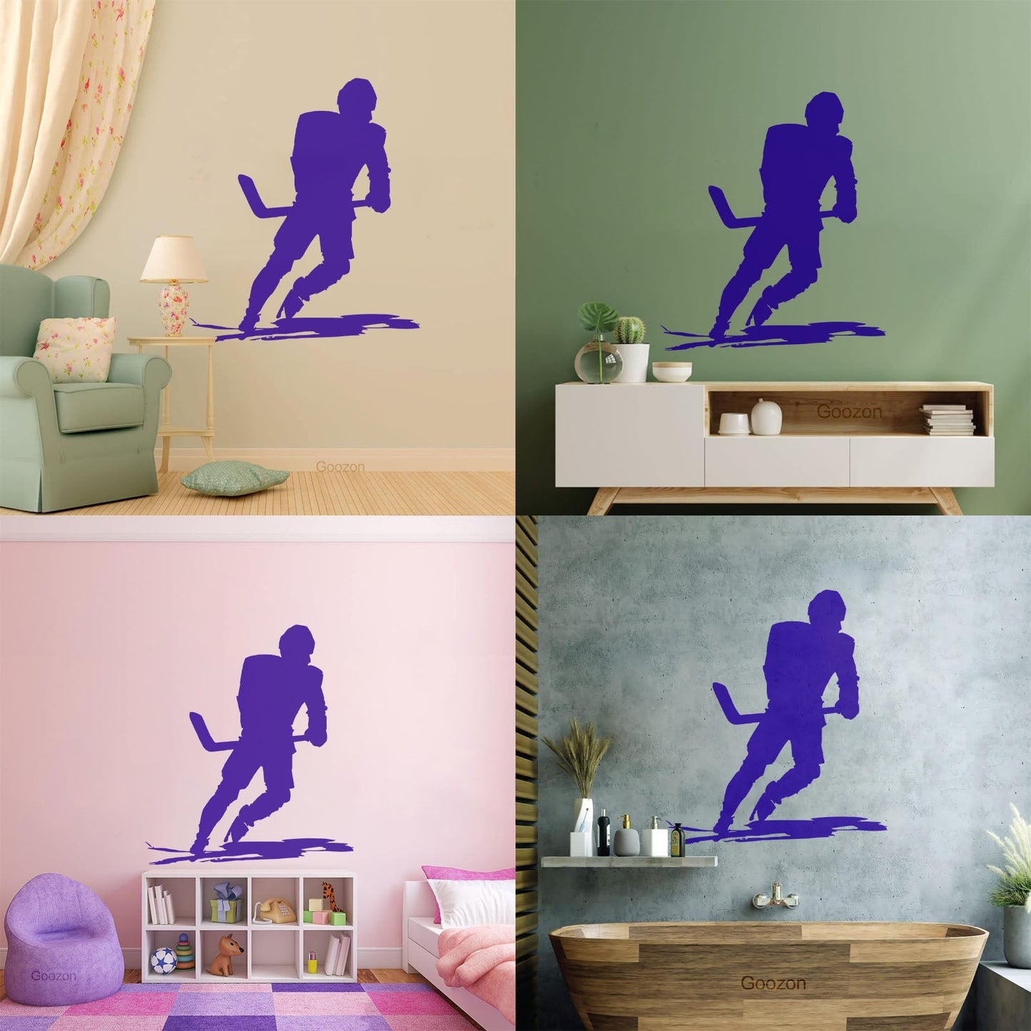 Wall Vinyl Sticker Decor Sports Ice Hockey Player Skates Extreme Game Art Mural Painting