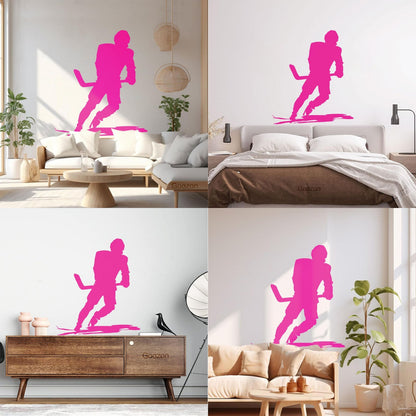 Wall Vinyl Sticker Decor Sports Ice Hockey Player Skates Extreme Game Art Mural Painting