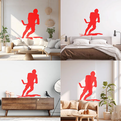 Wall Vinyl Sticker Decor Sports Ice Hockey Player Skates Extreme Game Art Mural Painting