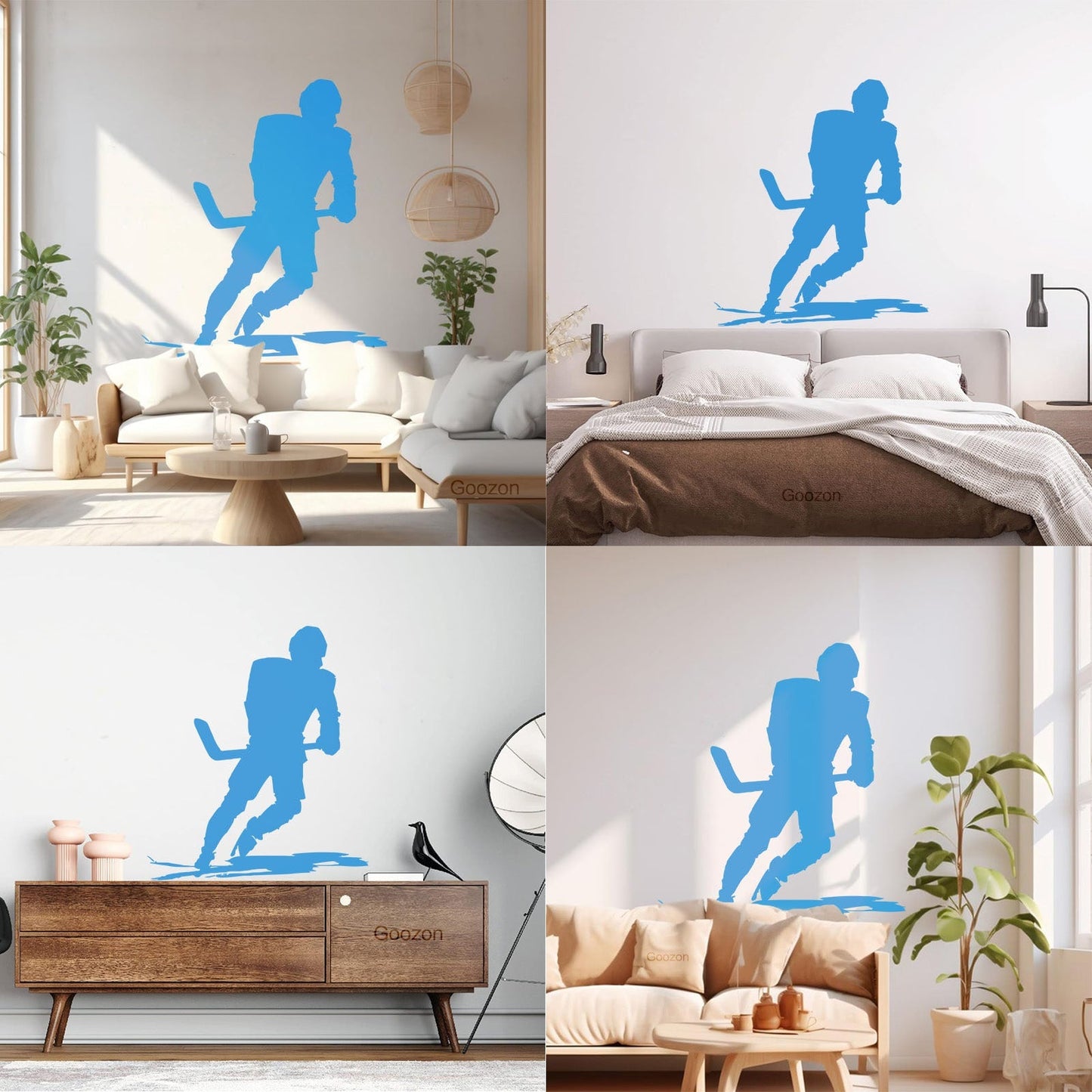 Wall Vinyl Sticker Decor Sports Ice Hockey Player Skates Extreme Game Art Mural Painting