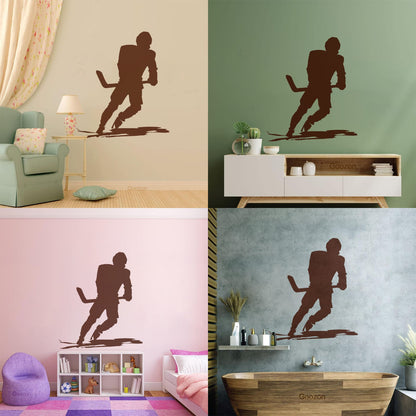Wall Vinyl Sticker Decor Sports Ice Hockey Player Skates Extreme Game Art Mural Painting