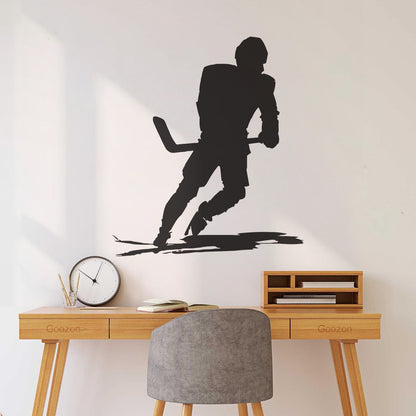 Wall Vinyl Sticker Decor Sports Ice Hockey Player Skates Extreme Game Art Mural Painting