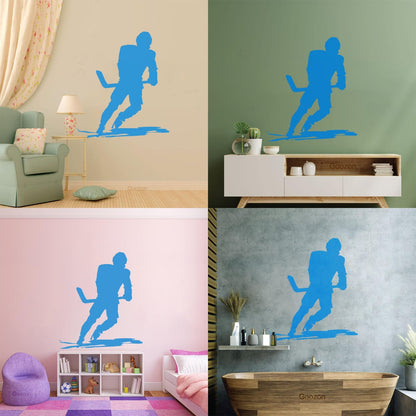 Wall Vinyl Sticker Decor Sports Ice Hockey Player Skates Extreme Game Art Mural Painting