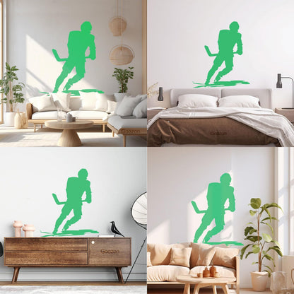Wall Vinyl Sticker Decor Sports Ice Hockey Player Skates Extreme Game Art Mural Painting