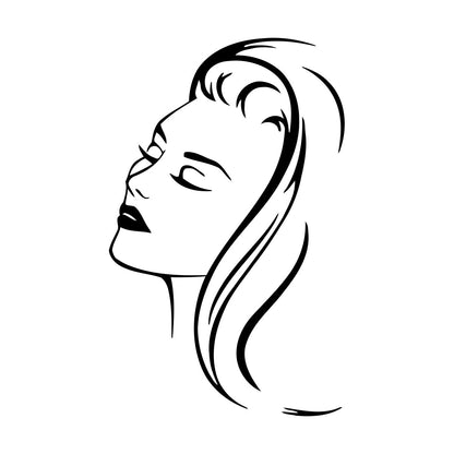 Fine Carving Stickers Beautiful Woman Portrait Barbershop Beauty Salon Appeal Girl Hair Hairstyle Multiple Size Options