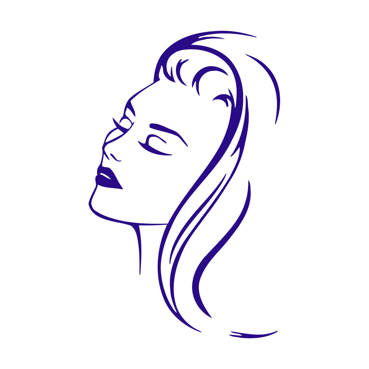 Fine Carving Stickers Beautiful Woman Portrait Barbershop Beauty Salon Appeal Girl Hair Hairstyle Multiple Size Options