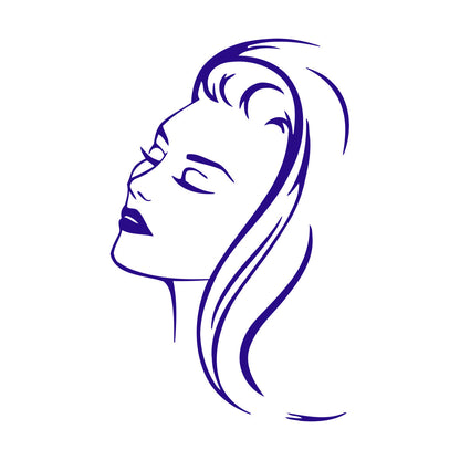 Fine Carving Stickers Beautiful Woman Portrait Barbershop Beauty Salon Appeal Girl Hair Hairstyle Multiple Size Options