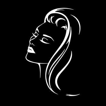 Fine Carving Stickers Beautiful Woman Portrait Barbershop Beauty Salon Appeal Girl Hair Hairstyle Multiple Size Options
