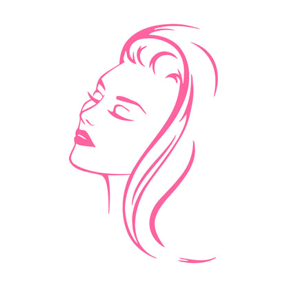 Fine Carving Stickers Beautiful Woman Portrait Barbershop Beauty Salon Appeal Girl Hair Hairstyle Multiple Size Options