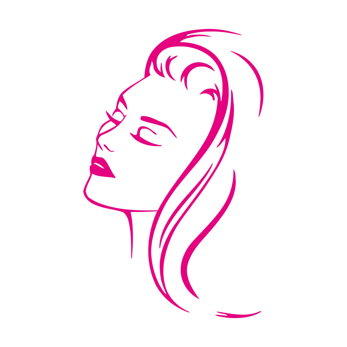 Fine Carving Stickers Beautiful Woman Portrait Barbershop Beauty Salon Appeal Girl Hair Hairstyle Multiple Size Options