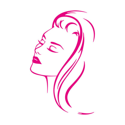 Fine Carving Stickers Beautiful Woman Portrait Barbershop Beauty Salon Appeal Girl Hair Hairstyle Multiple Size Options