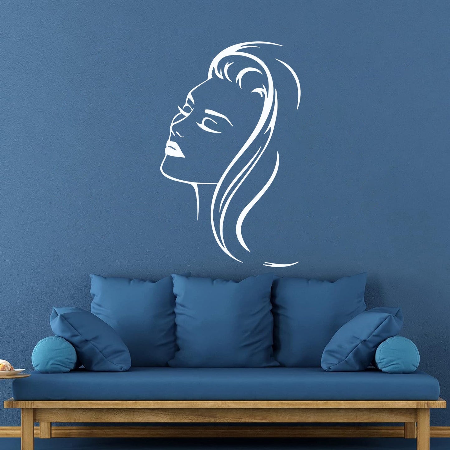 Fine Carving Stickers Beautiful Woman Portrait Barbershop Beauty Salon Appeal Girl Hair Hairstyle Multiple Size Options