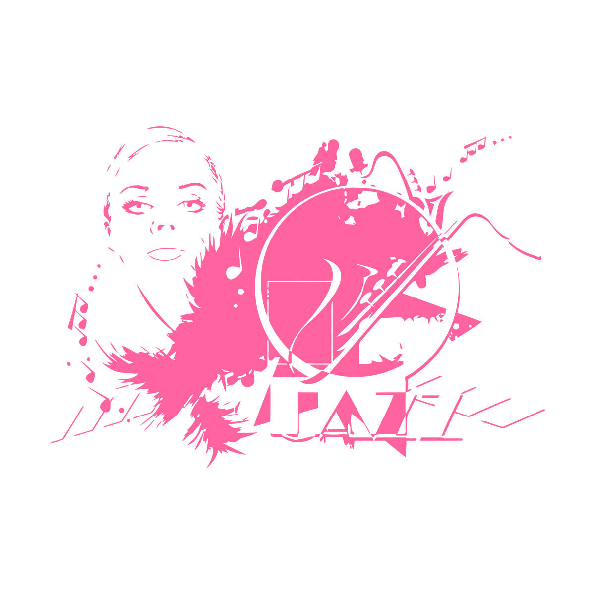 Wall Stickers Beautiful Woman Appeal Girl Music Jazz Waterproof