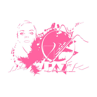 Wall Stickers Beautiful Woman Appeal Girl Music Jazz Waterproof