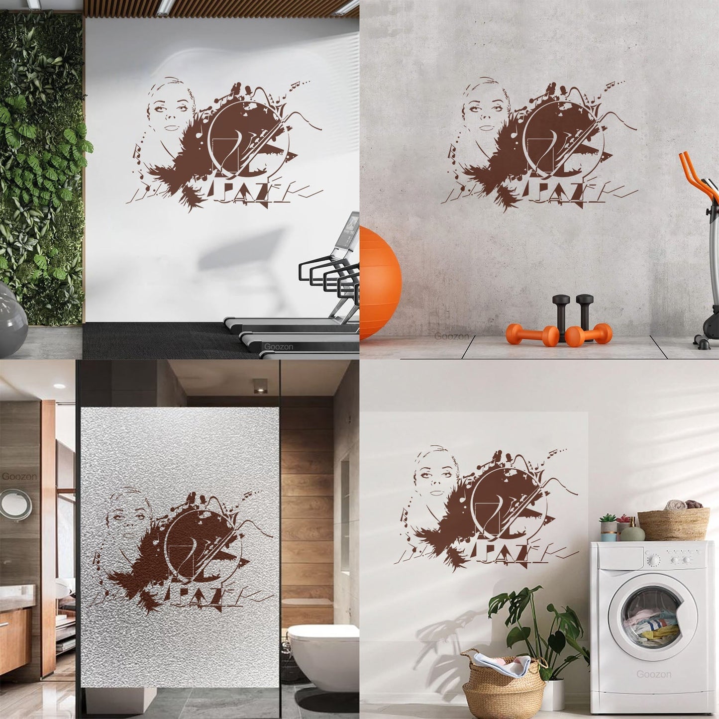 Wall Stickers Beautiful Woman Appeal Girl Music Jazz Waterproof