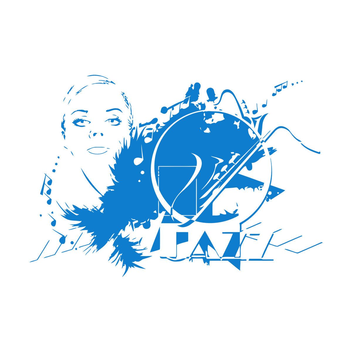 Wall Stickers Beautiful Woman Appeal Girl Music Jazz Waterproof