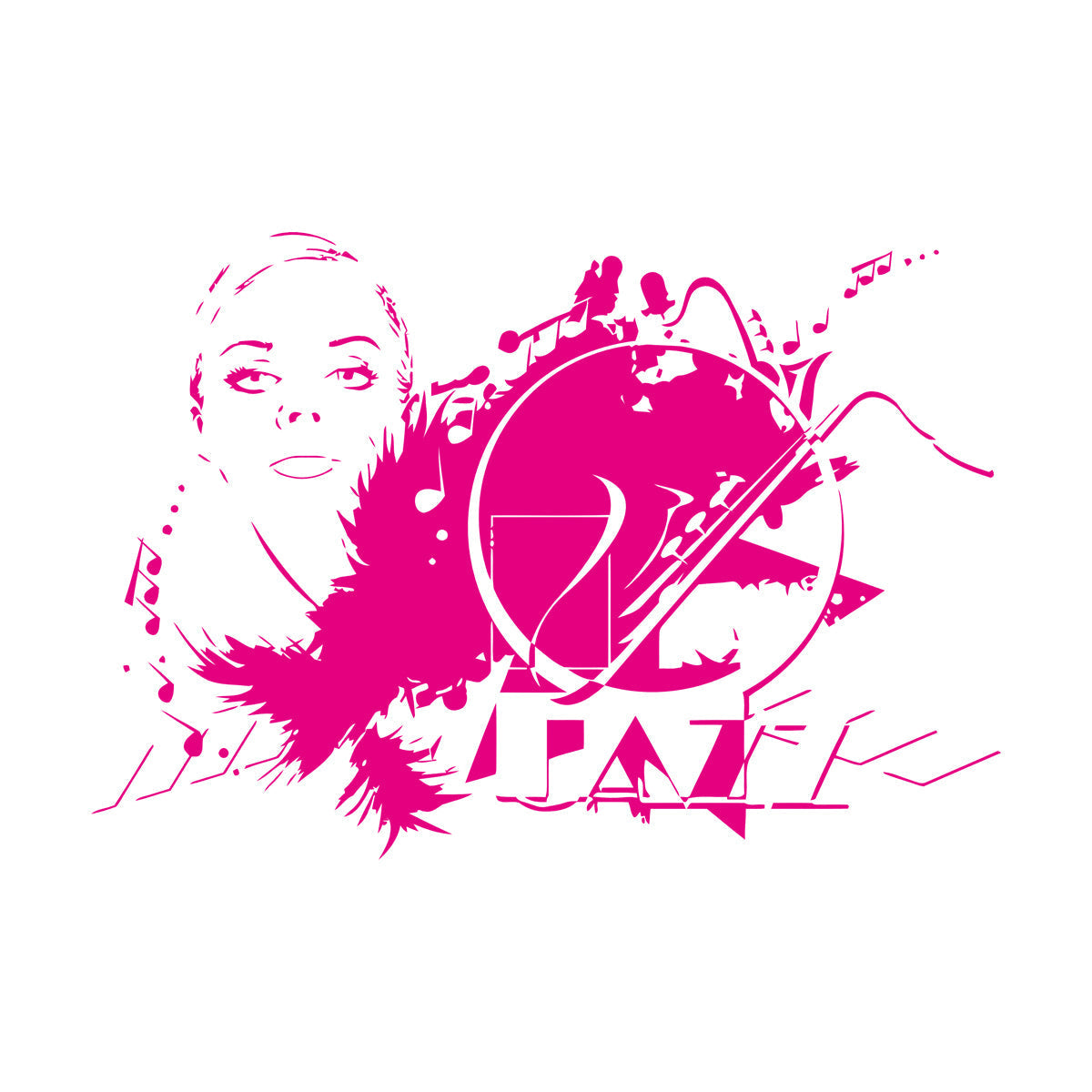 Wall Stickers Beautiful Woman Appeal Girl Music Jazz Waterproof