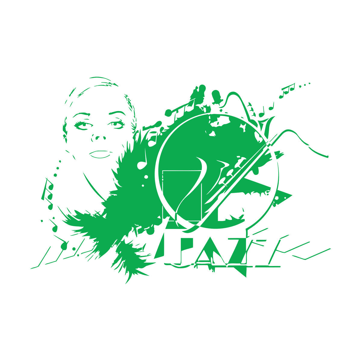 Wall Stickers Beautiful Woman Appeal Girl Music Jazz Waterproof