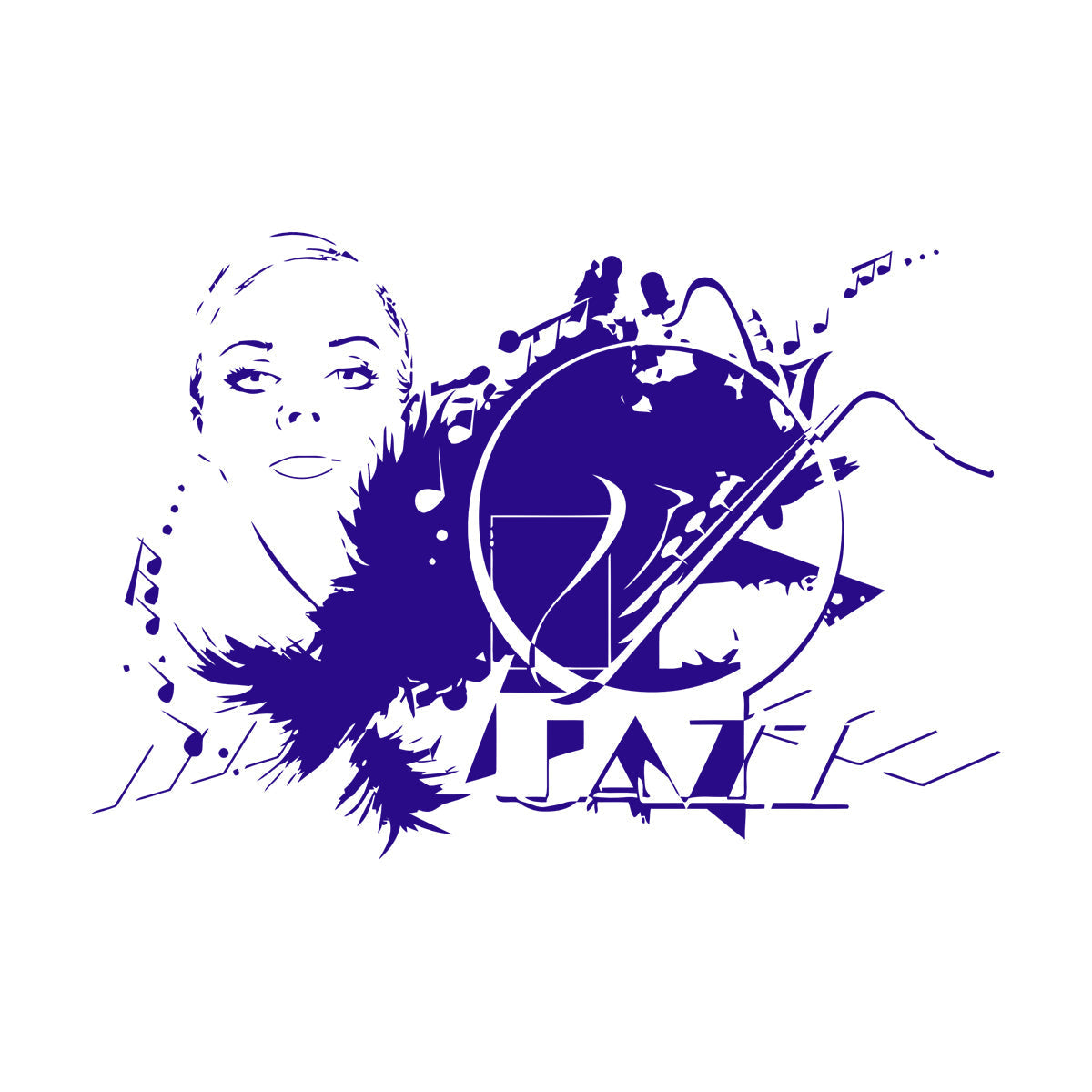 Wall Stickers Beautiful Woman Appeal Girl Music Jazz Waterproof