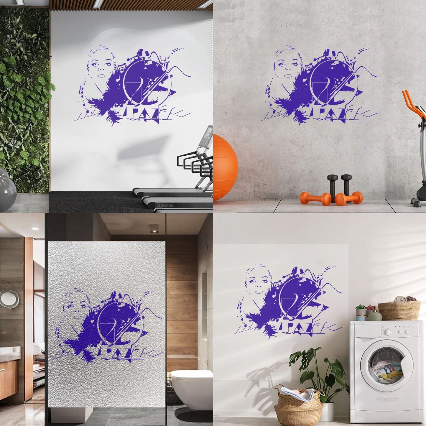 Wall Stickers Beautiful Woman Appeal Girl Music Jazz Waterproof