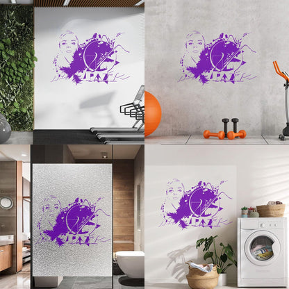 Wall Stickers Beautiful Woman Appeal Girl Music Jazz Waterproof