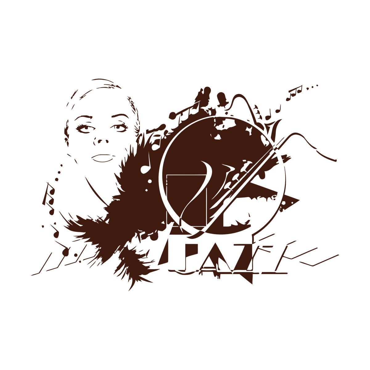 Wall Stickers Beautiful Woman Appeal Girl Music Jazz Waterproof