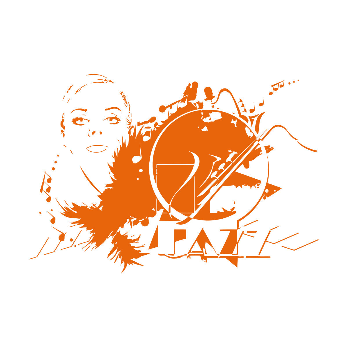 Wall Stickers Beautiful Woman Appeal Girl Music Jazz Waterproof