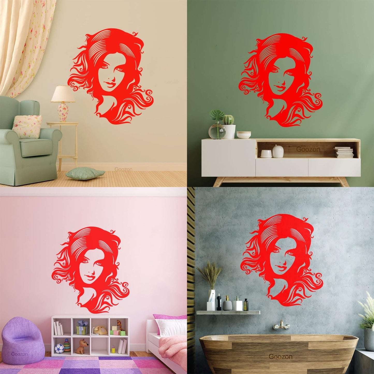 Wall Decals Beauty Salon Spa Hair Woman Girl Barbershop Store Decoration