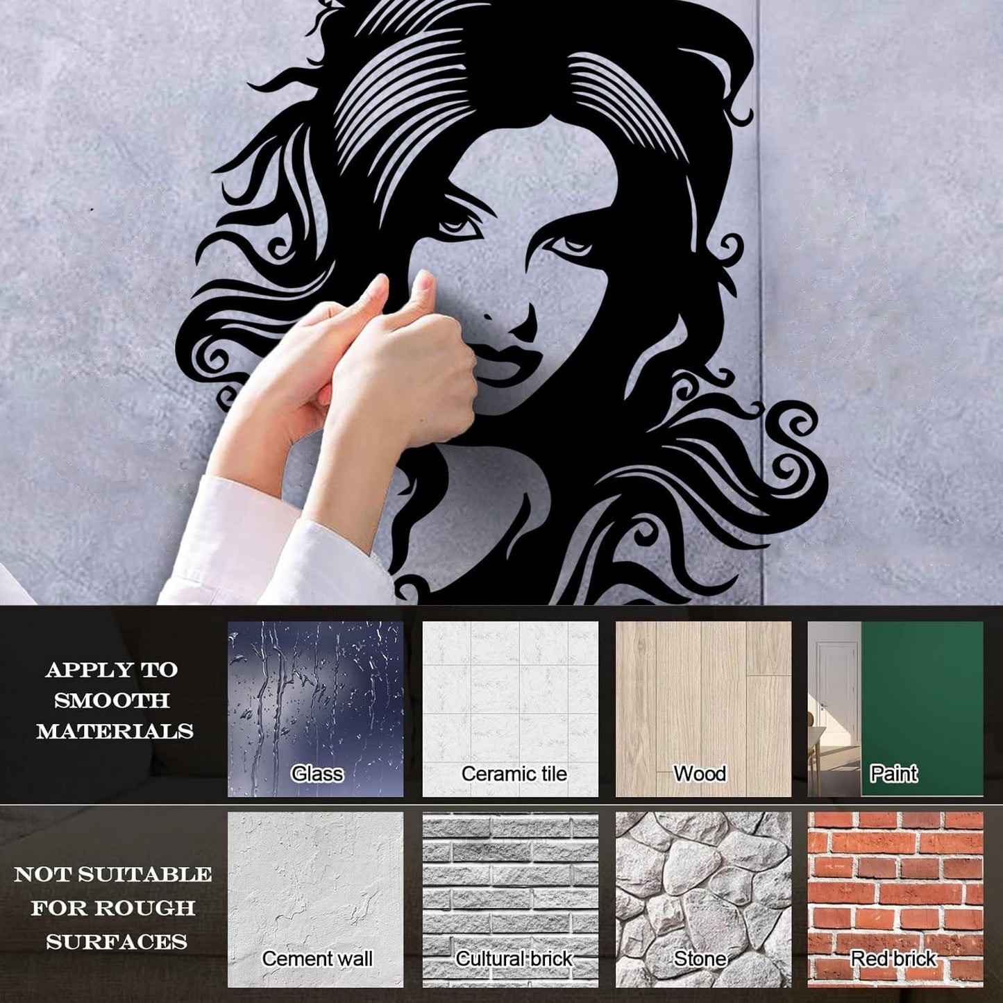 Wall Decals Beauty Salon Spa Hair Woman Girl Barbershop Store Decoration