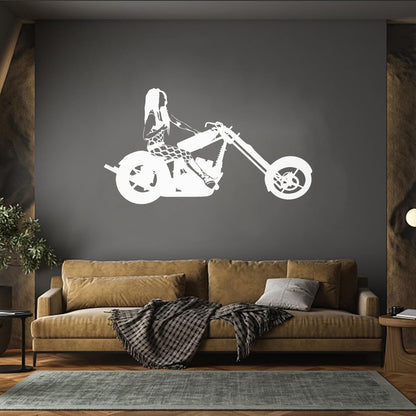 Engraving Decals Biker Woman Motorcycle Racing Sports Girl Removable Without Leaving Glue