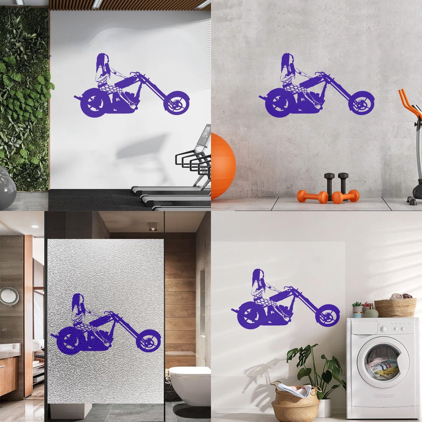 Engraving Decals Biker Woman Motorcycle Racing Sports Girl Removable Without Leaving Glue