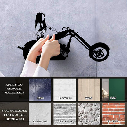 Engraving Decals Biker Woman Motorcycle Racing Sports Girl Removable Without Leaving Glue