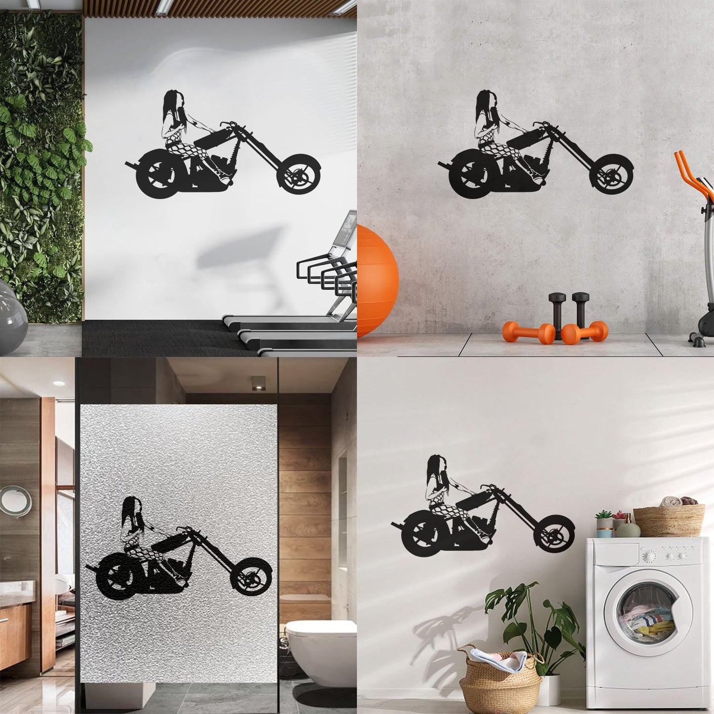 Engraving Decals Biker Woman Motorcycle Racing Sports Girl Removable Without Leaving Glue