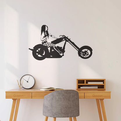 Engraving Decals Biker Woman Motorcycle Racing Sports Girl Removable Without Leaving Glue