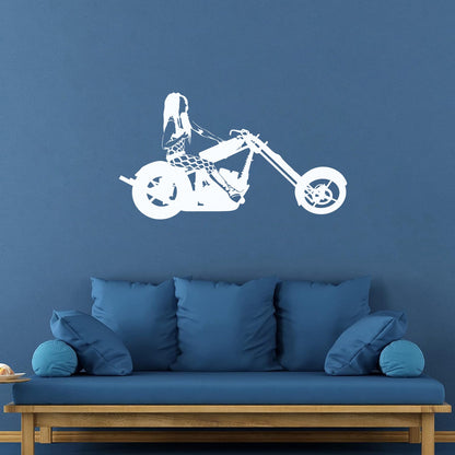 Engraving Decals Biker Woman Motorcycle Racing Sports Girl Removable Without Leaving Glue
