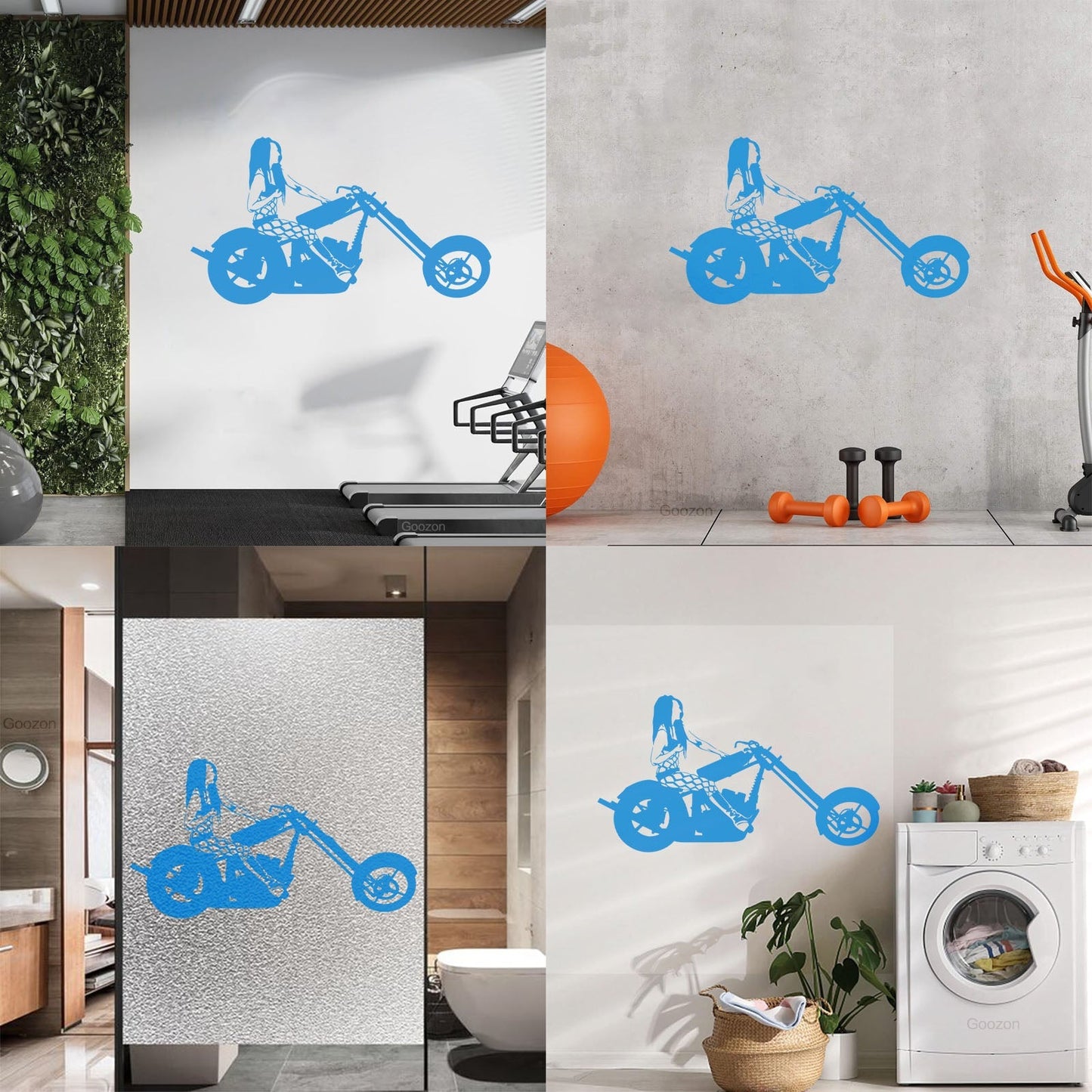 Engraving Decals Biker Woman Motorcycle Racing Sports Girl Removable Without Leaving Glue