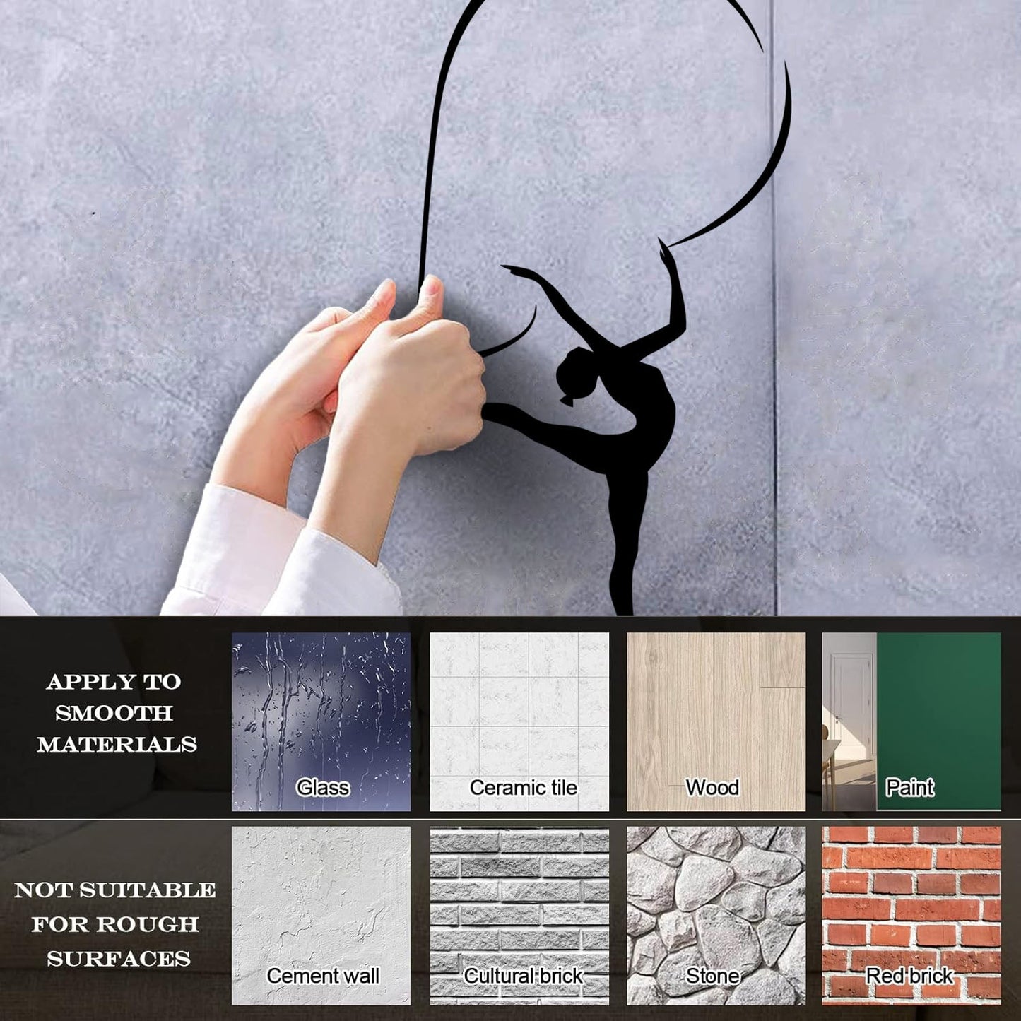 Engraving Stickers Gymnastics Sports Girl Dancing Woman Waterproof