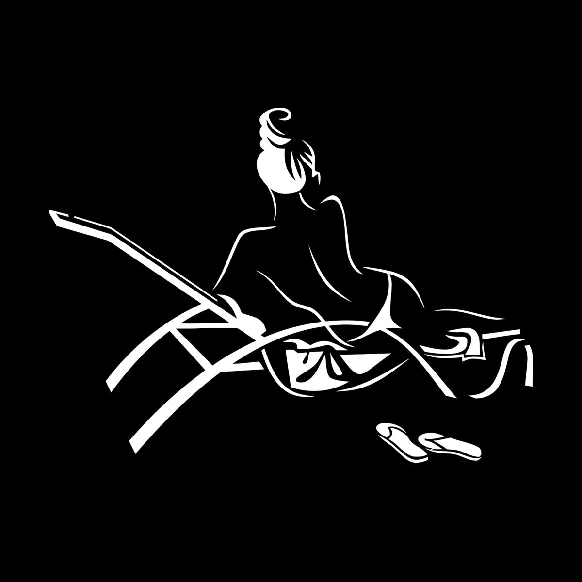 Wall Decals Pvc Naked Woman Girl Sketch Beach Relax Personalized Customization