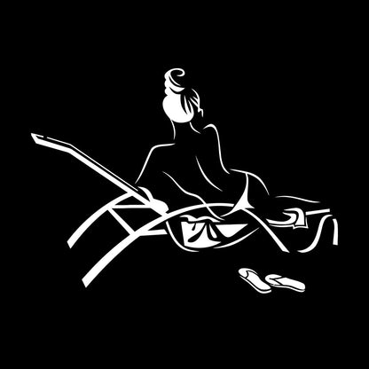 Wall Decals Pvc Naked Woman Girl Sketch Beach Relax Personalized Customization