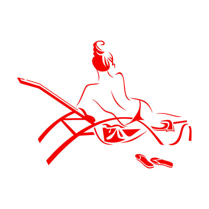 Wall Decals Pvc Naked Woman Girl Sketch Beach Relax Personalized Customization