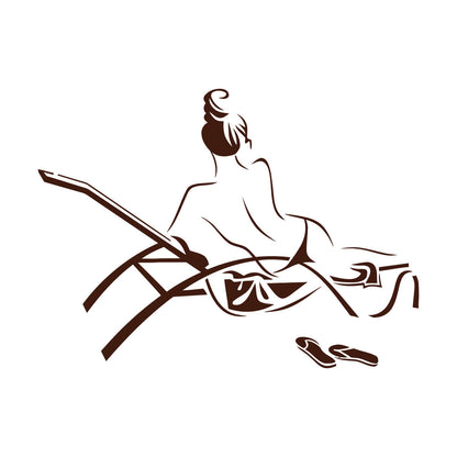 Wall Decals Pvc Naked Woman Girl Sketch Beach Relax Personalized Customization