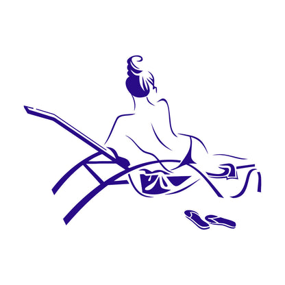 Wall Decals Pvc Naked Woman Girl Sketch Beach Relax Personalized Customization