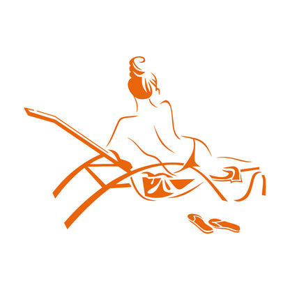 Wall Decals Pvc Naked Woman Girl Sketch Beach Relax Personalized Customization