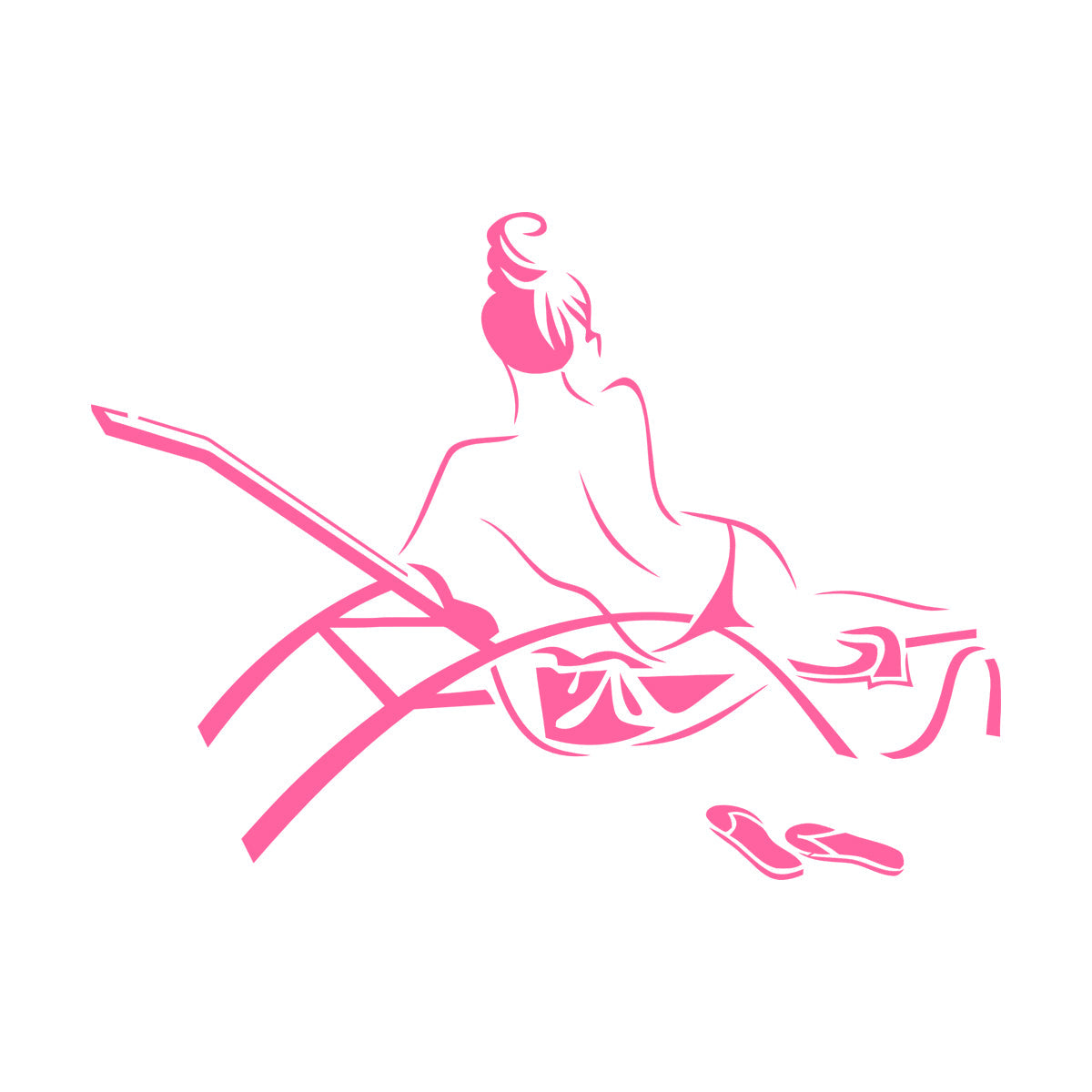 Wall Decals Pvc Naked Woman Girl Sketch Beach Relax Personalized Customization