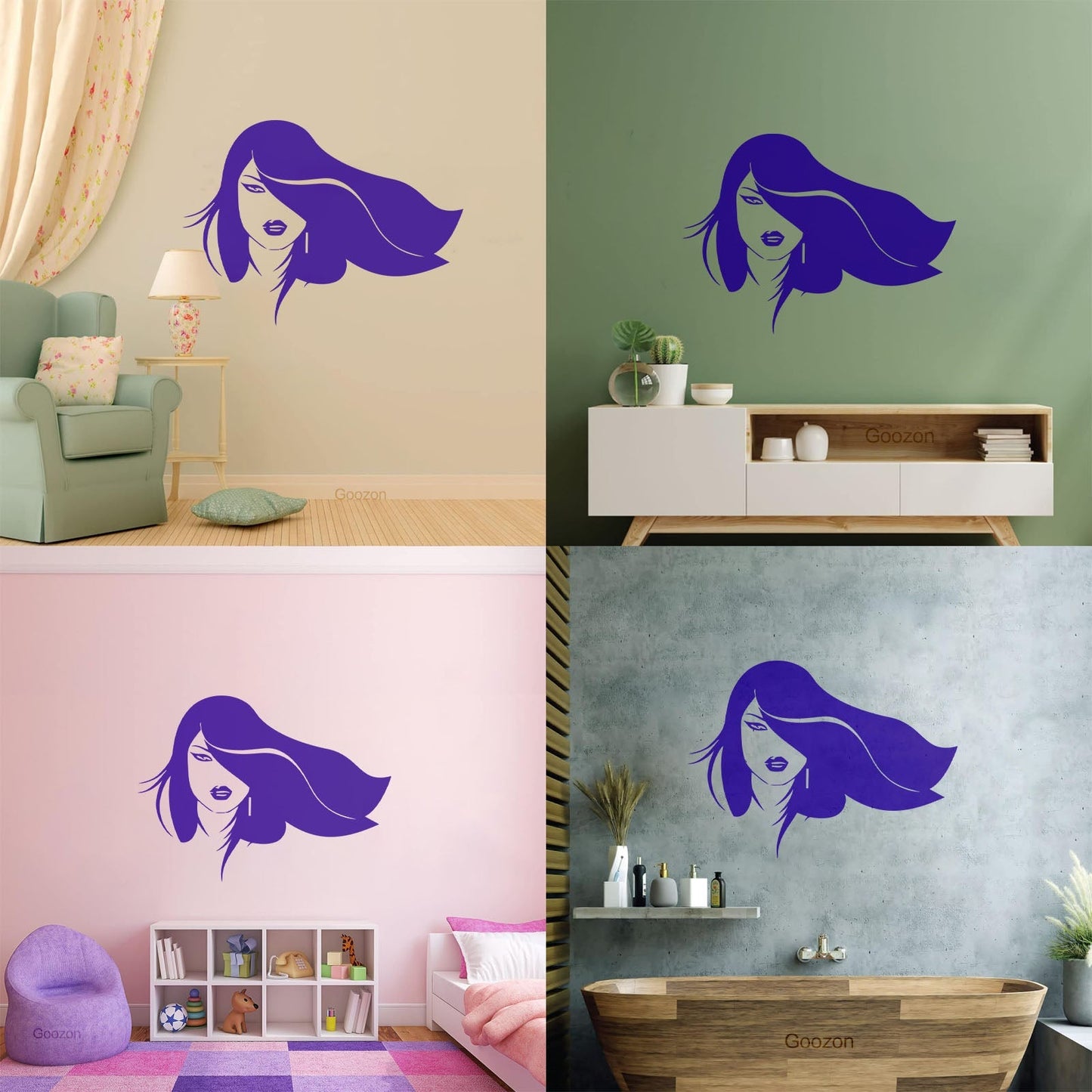 Vinyl Wall Stickers Beautiful Woman Face Appeal Girl Wall Beautification