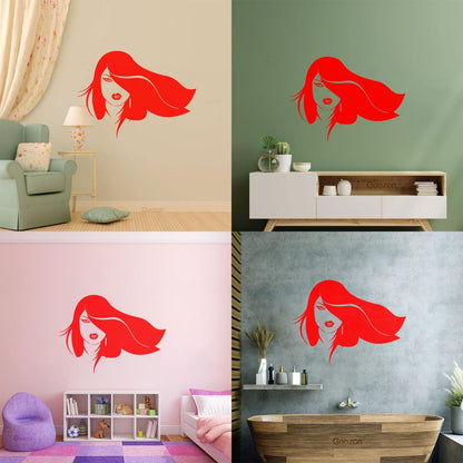 Vinyl Wall Stickers Beautiful Woman Face Appeal Girl Wall Beautification