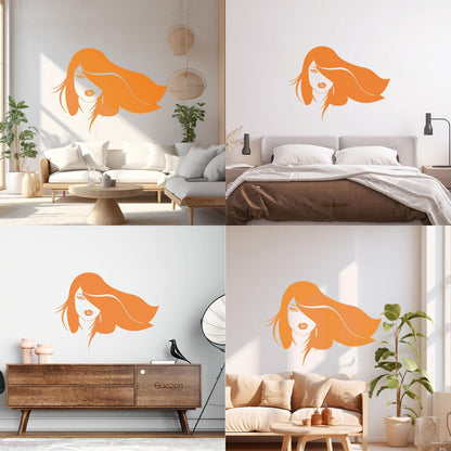 Vinyl Wall Stickers Beautiful Woman Face Appeal Girl Wall Beautification